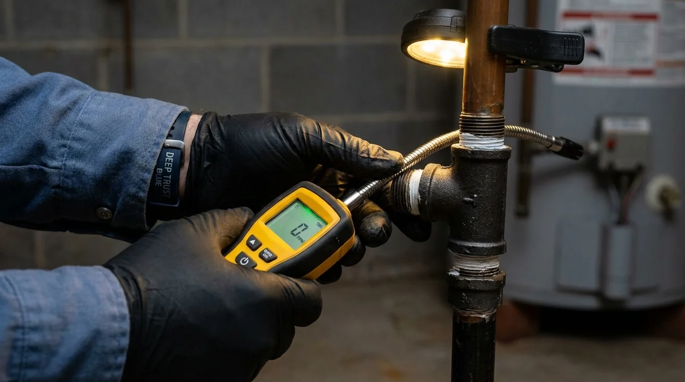 Gas leak detection with electronic sniffer by Johns Plumbing LLC in Lyndhurst